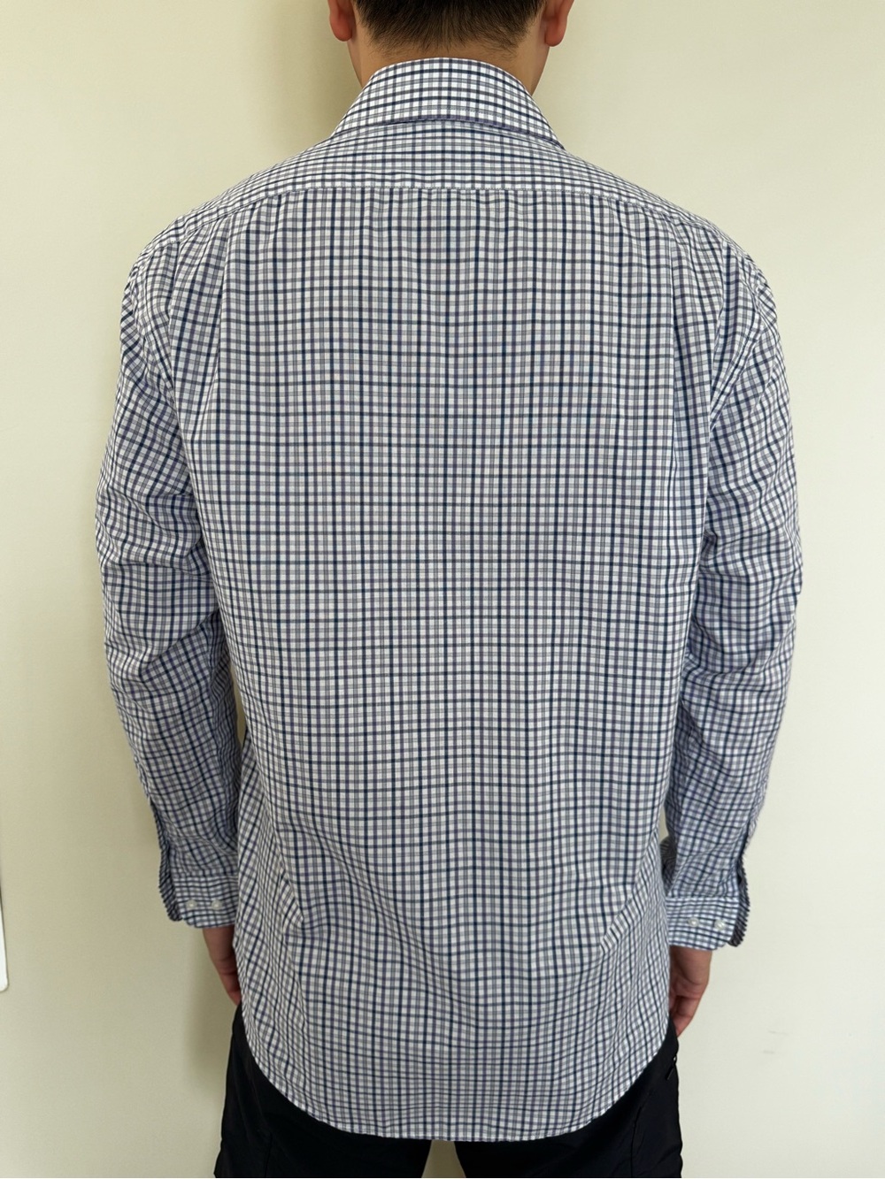 Dockers Navy and White Checked Dress Shirt